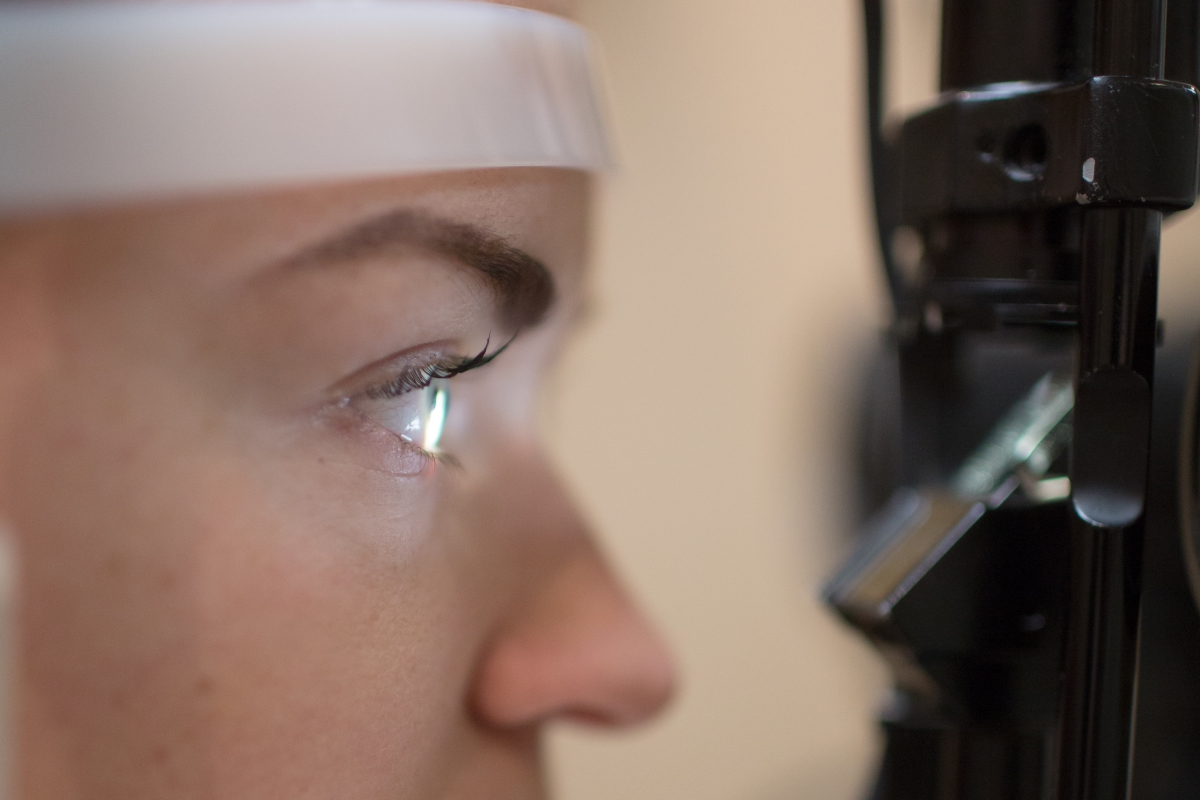 Eye examination in progress